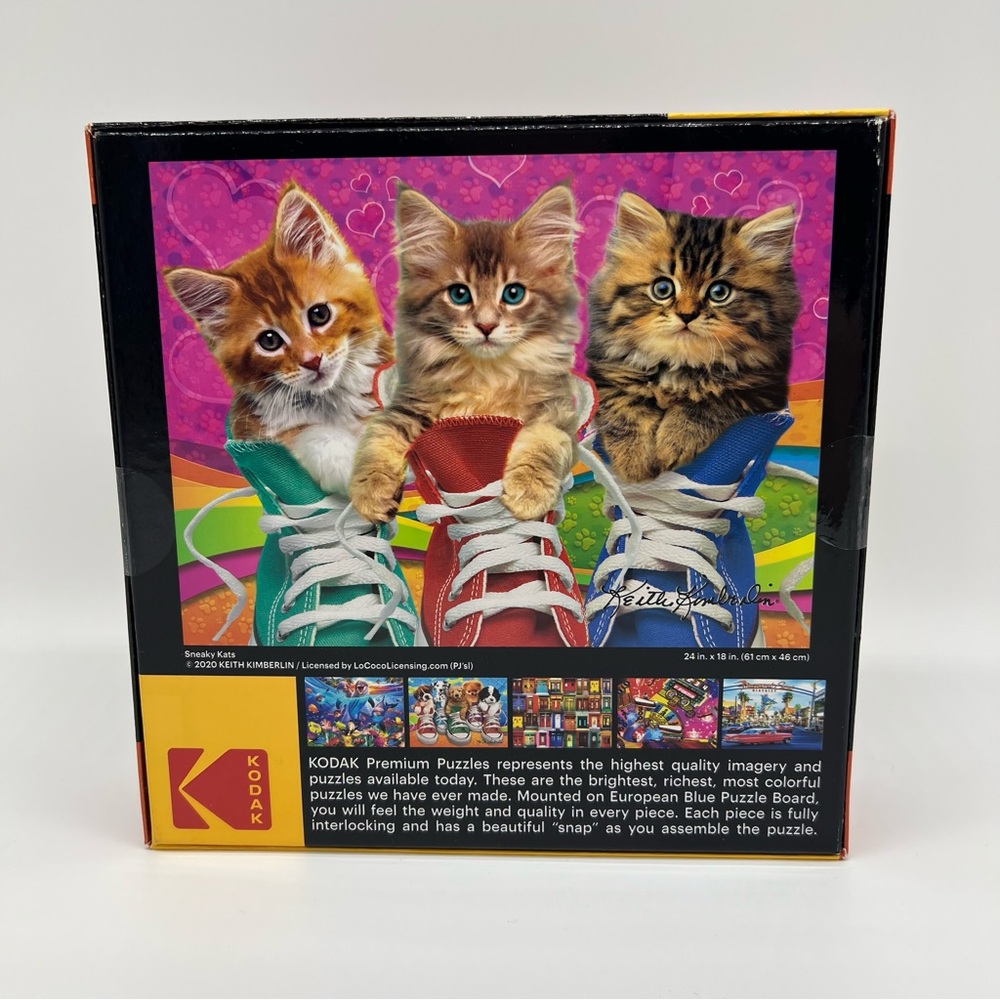 Kodak Made In The Usa Kitty Shoes Kitten Puzzle Jigsaw 350 Piece Sneaky Kats‎ - Picture 2 of 6